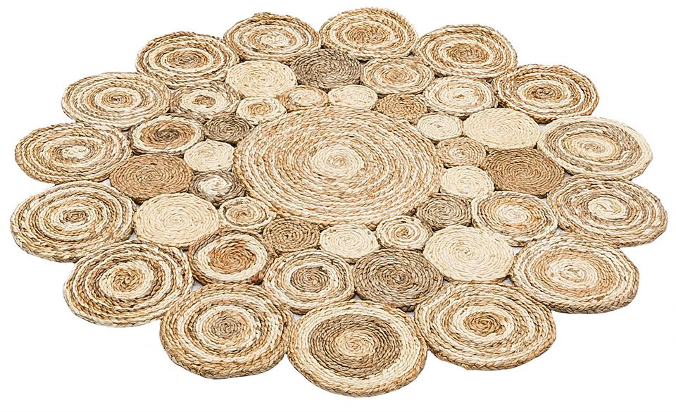 Yuvarlak veya Oval El Dokuma Naturel Jüt Hasır Halı 