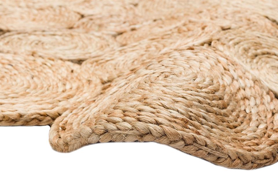 Yuvarlak veya Oval El Dokuma Naturel Jüt Hasır Halı 