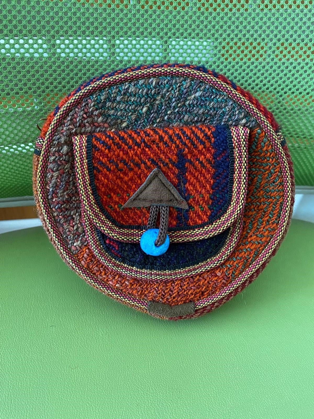  Kilim Desenli Yuvarlak Çanta