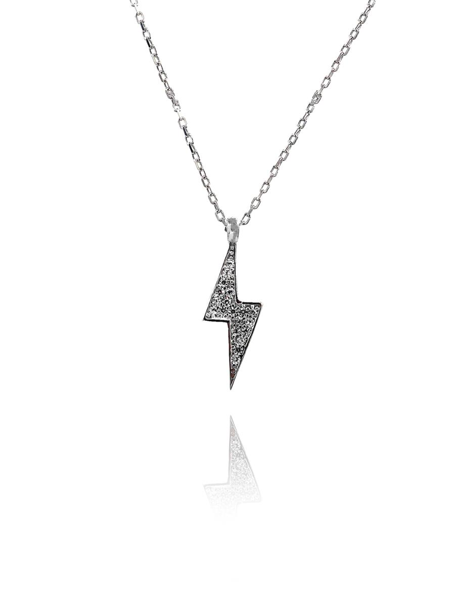 Taşlı Şimşek Kolye