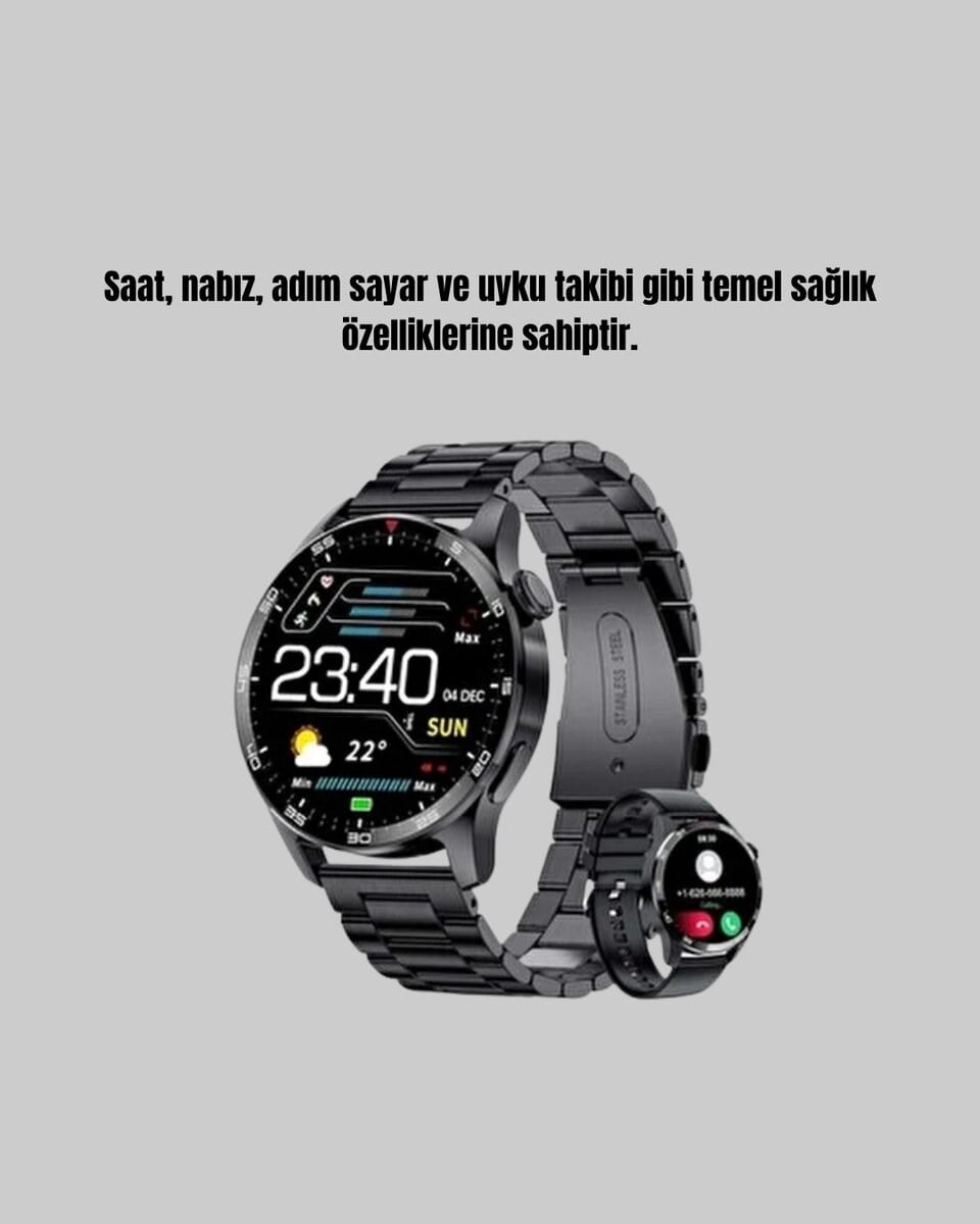 100mAh Şarjlı Akıllı Saat – Mesaj Bildirimi, Müzik Kontrolü ve Ergonomik Tasarım