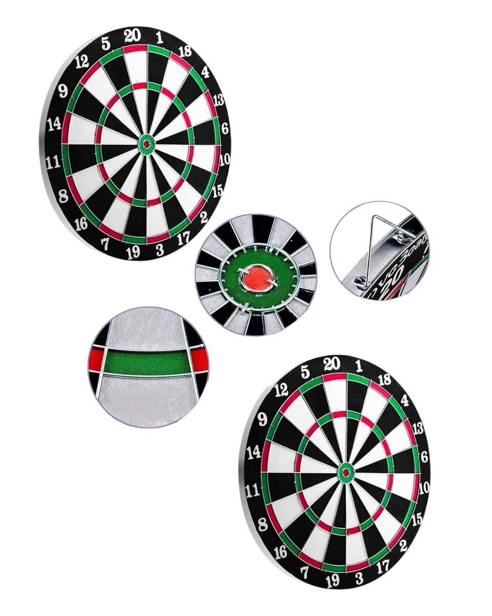 12 İnç Ahşap Dart Tahtası 4 Adet Metal Uçlu Dart Oku Dahil