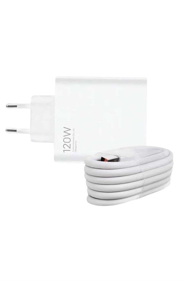 120 Watt Turbo Hızlı Şarj Aleti Seti Hızlı Şarj Adaptörü Beyaz