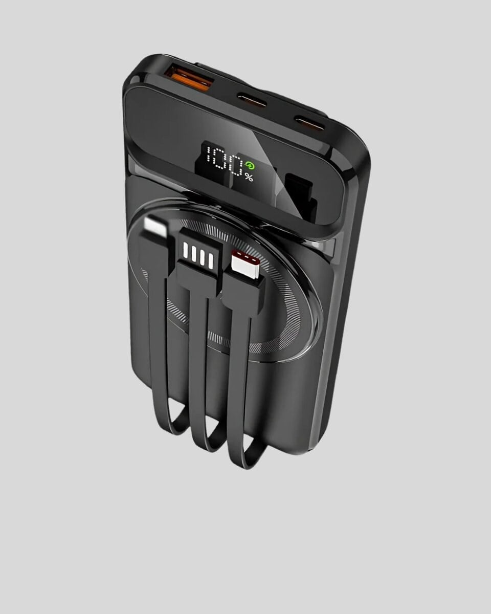 15W Kablosuz Hızlı Şarjlı 10000 mAh Powerbank – Taşınabilir, LED Göstergeli