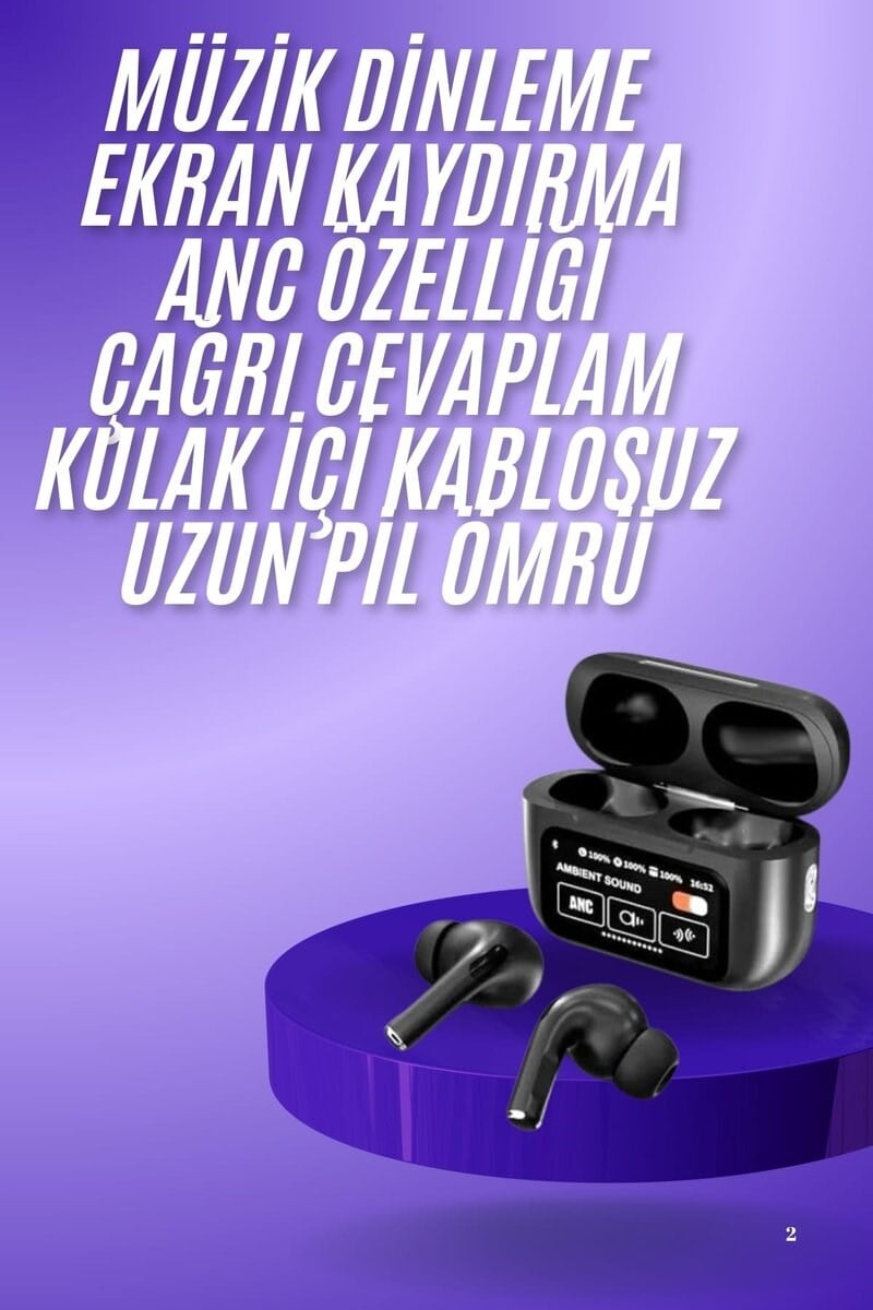 2.Nesil Pro Ekranlı Sesli Görüşme Yapabilen Kablosuz Bluetooth Kulaklık Yeni Nesil