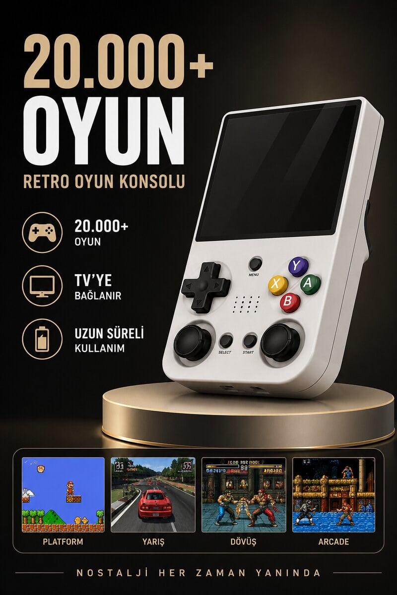 20.000 Oyunlu Retro El Konsolu Taşınabilir Oyun Cihazı