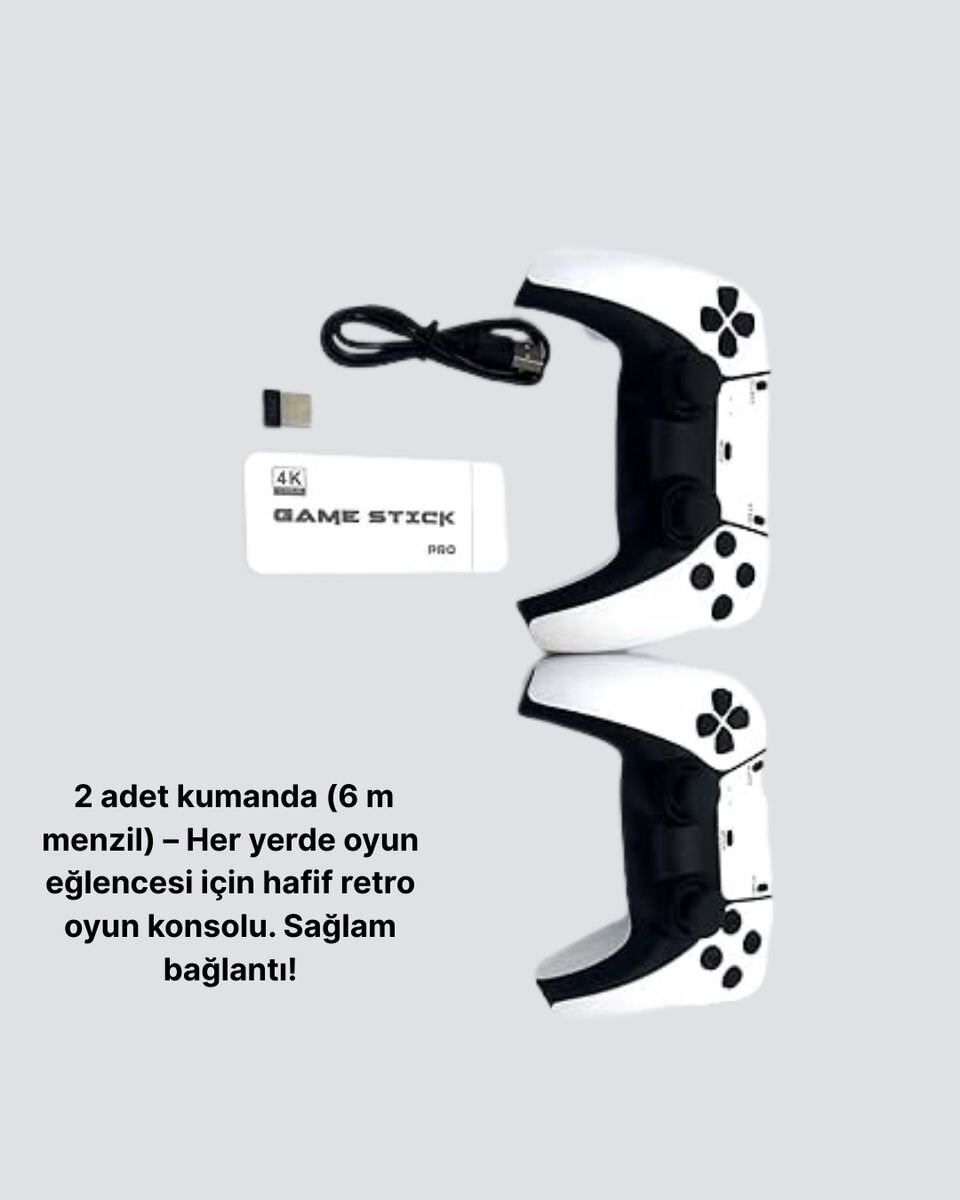 20.000 Yüklü Oyunlu Kablosuz Retro Oyun Konsolu 4K Destekli