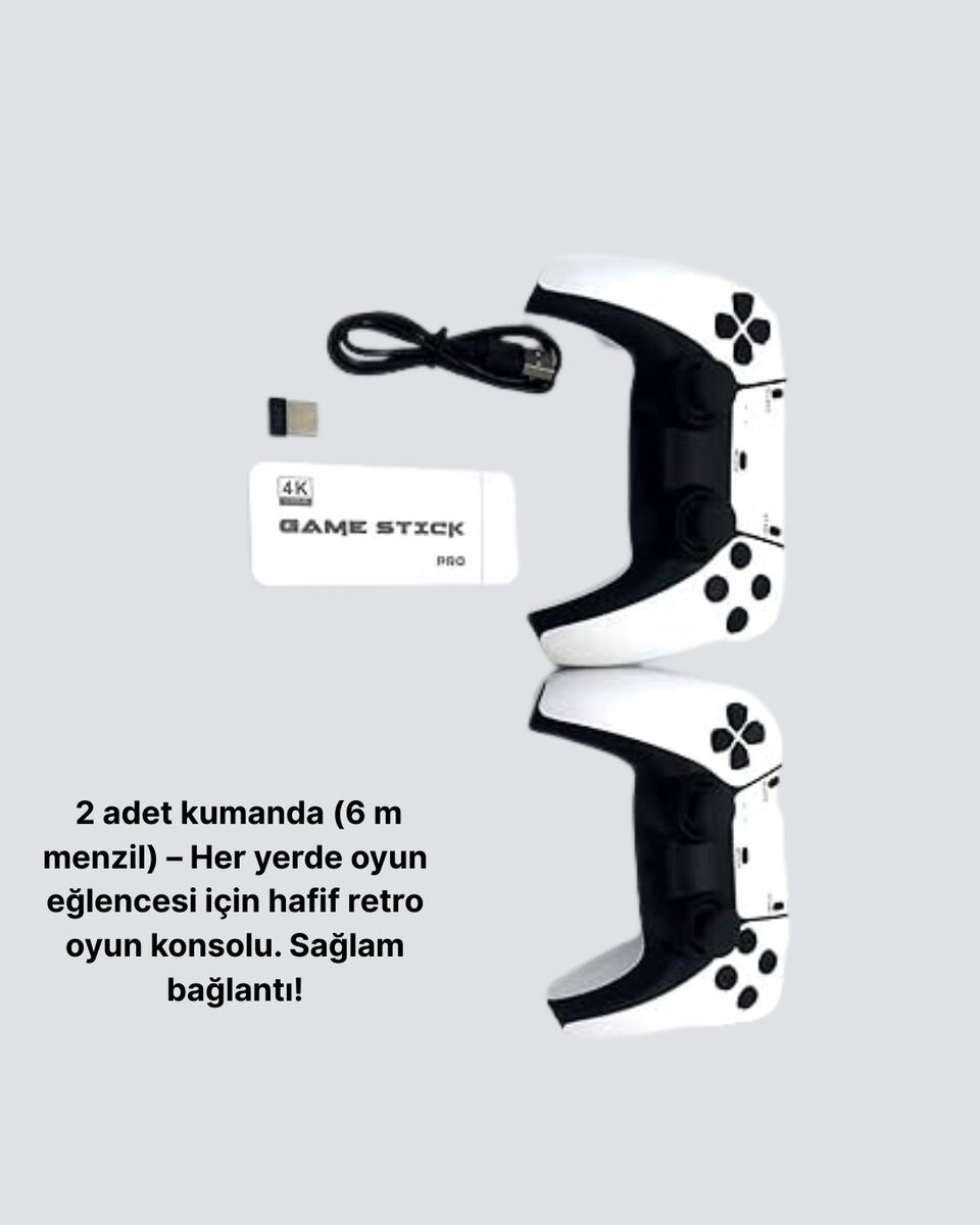 20.000 Yüklü Oyunlu Kablosuz Retro Oyun Konsolu 4K Destekli