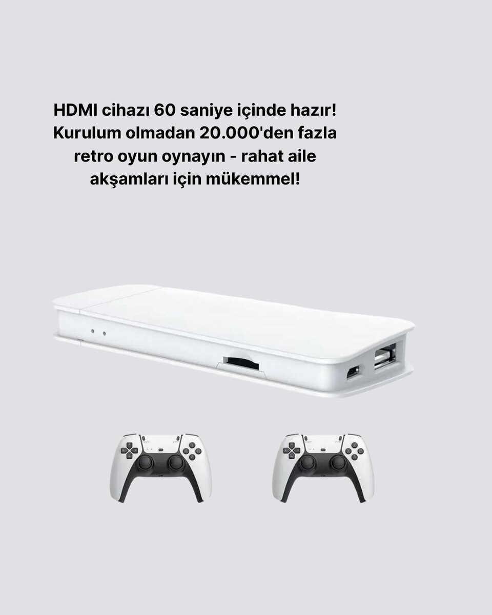 20.000 Yüklü Oyunlu Kablosuz Retro Oyun Konsolu 4K Destekli