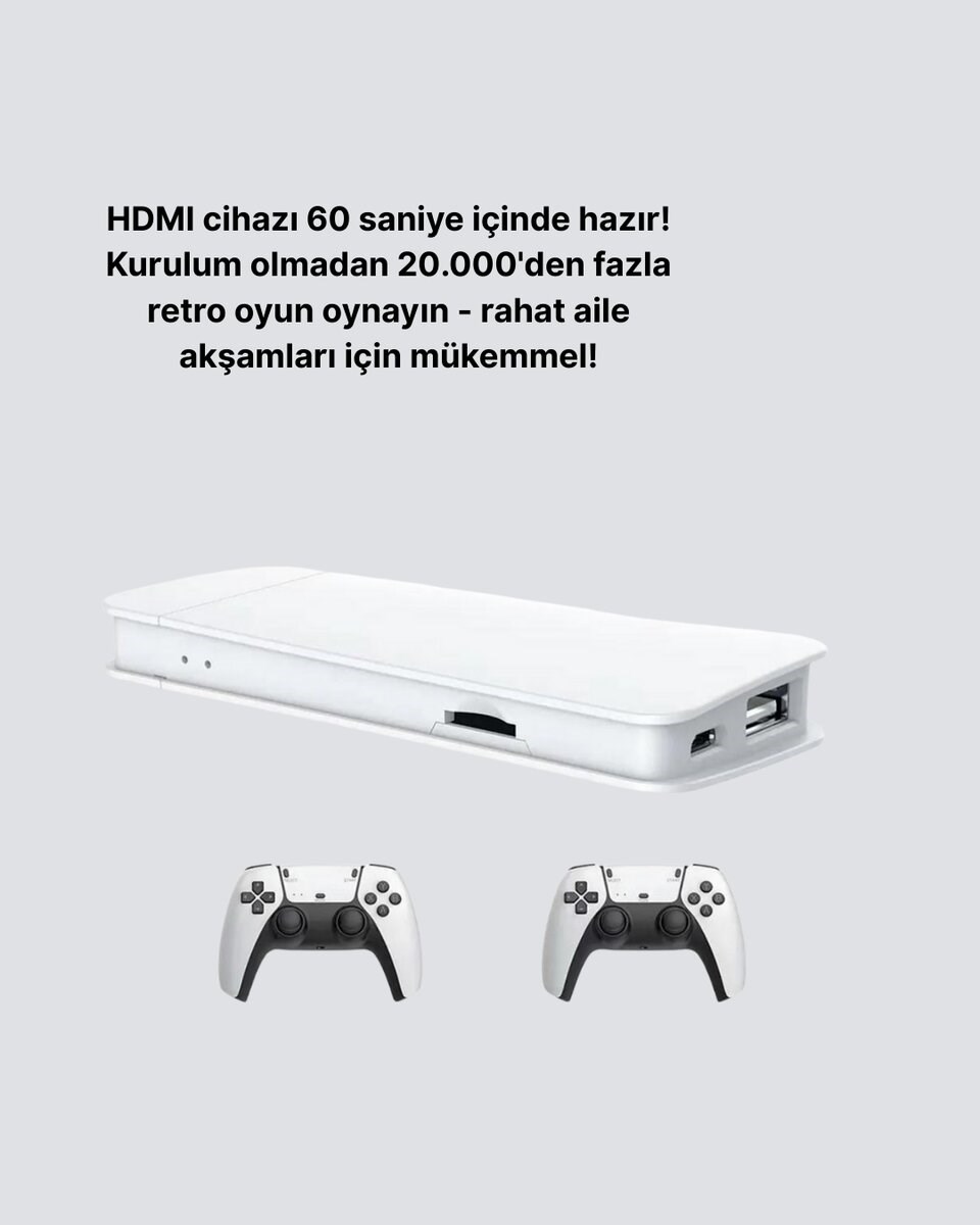 20.000 Yüklü Oyunlu Kablosuz Retro Oyun Konsolu 4K Destekli