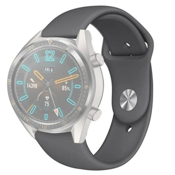 22MM Silikon Kayış Kordon Gear S3 Watch 4 -GT2 GT2E 46MM KayışKordon Watch Active 2 22MM-(1903)