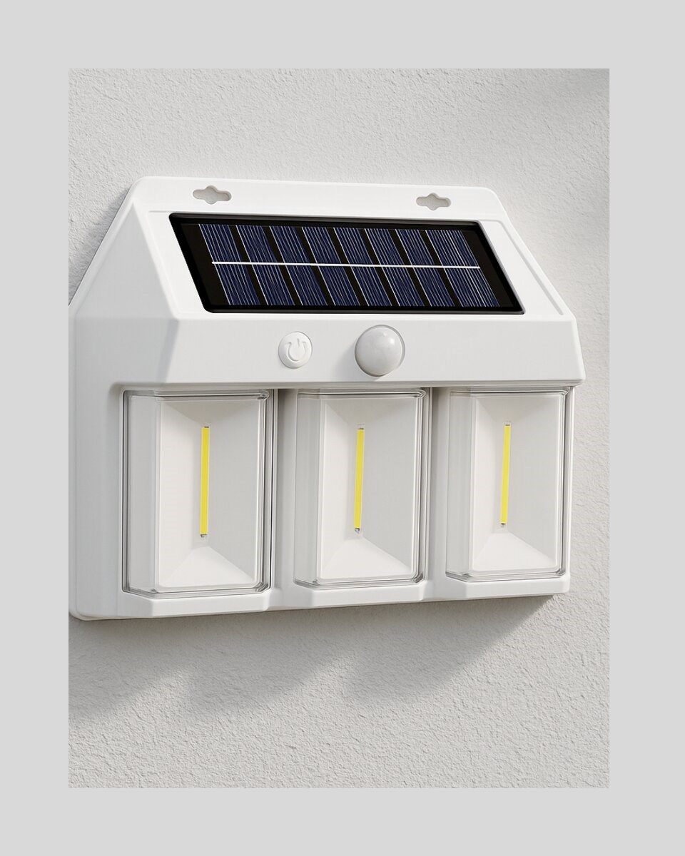 3 in 1 Solar Duvar Lambası – IP65 Su Geçirmez, Hareket Sensörlü Yeni Nesil