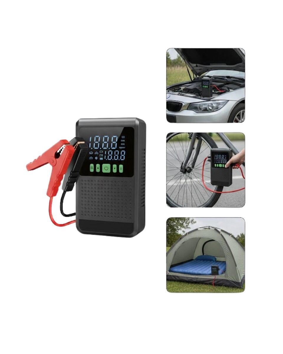 4’ü 1 Arada Jump Starter Hava Kompresörü Powerbank ve LED Fener Yeni Nesil