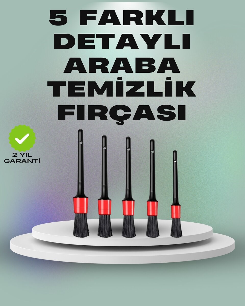 5'li Araç Temizlik Fırça Seti-Detaylı Temizlik İçin Çok Amaçlı Fırçalar