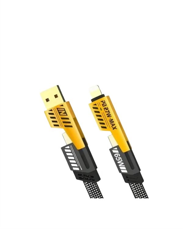 65W 4'ü 1 Arada Çoklu Şarj Kablosu – USB-C, USB-A, Lightning, Veri ve Şarj Desteği Yeni Nesil
