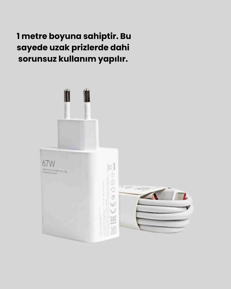 67 Watt Güçlü Şarj Aleti Samsung S23 Ultra S24 Uyumlu