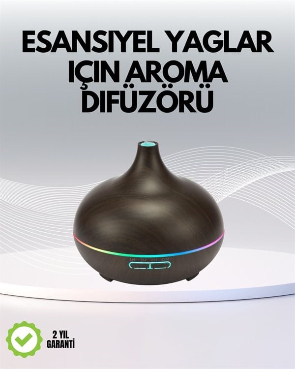 7 Renk Işıklı Ultrasonik Hava Difüzörü – Sessiz ve Güvenli Kullanım