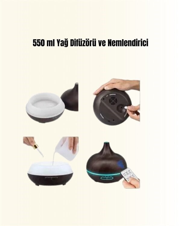 7 Renk Işıklı Ultrasonik Hava Difüzörü – Sessiz ve Güvenli Kullanım Yeni Nesil