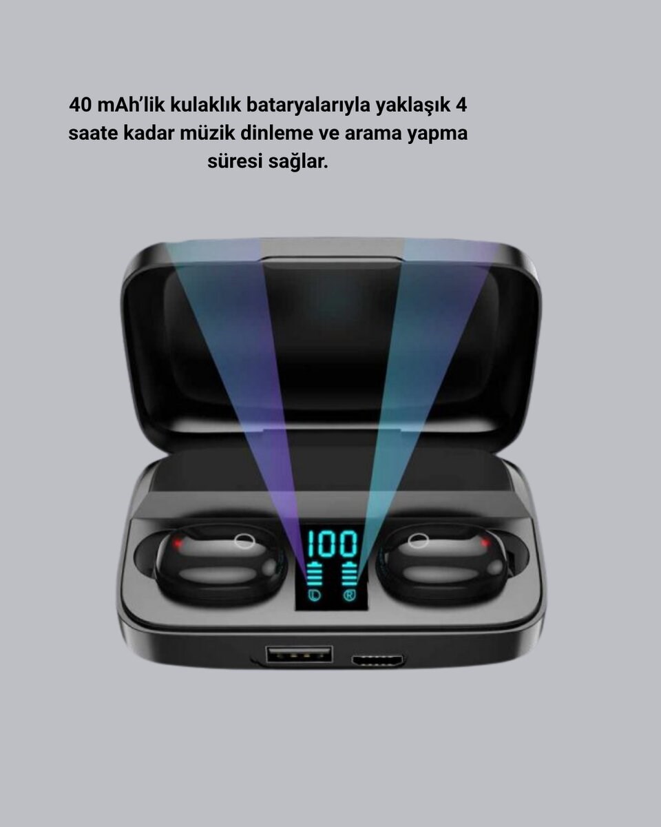 A10s Kablosuz Kulaklık  Çipli Uzun Pil Ömürlü Dokunmatik