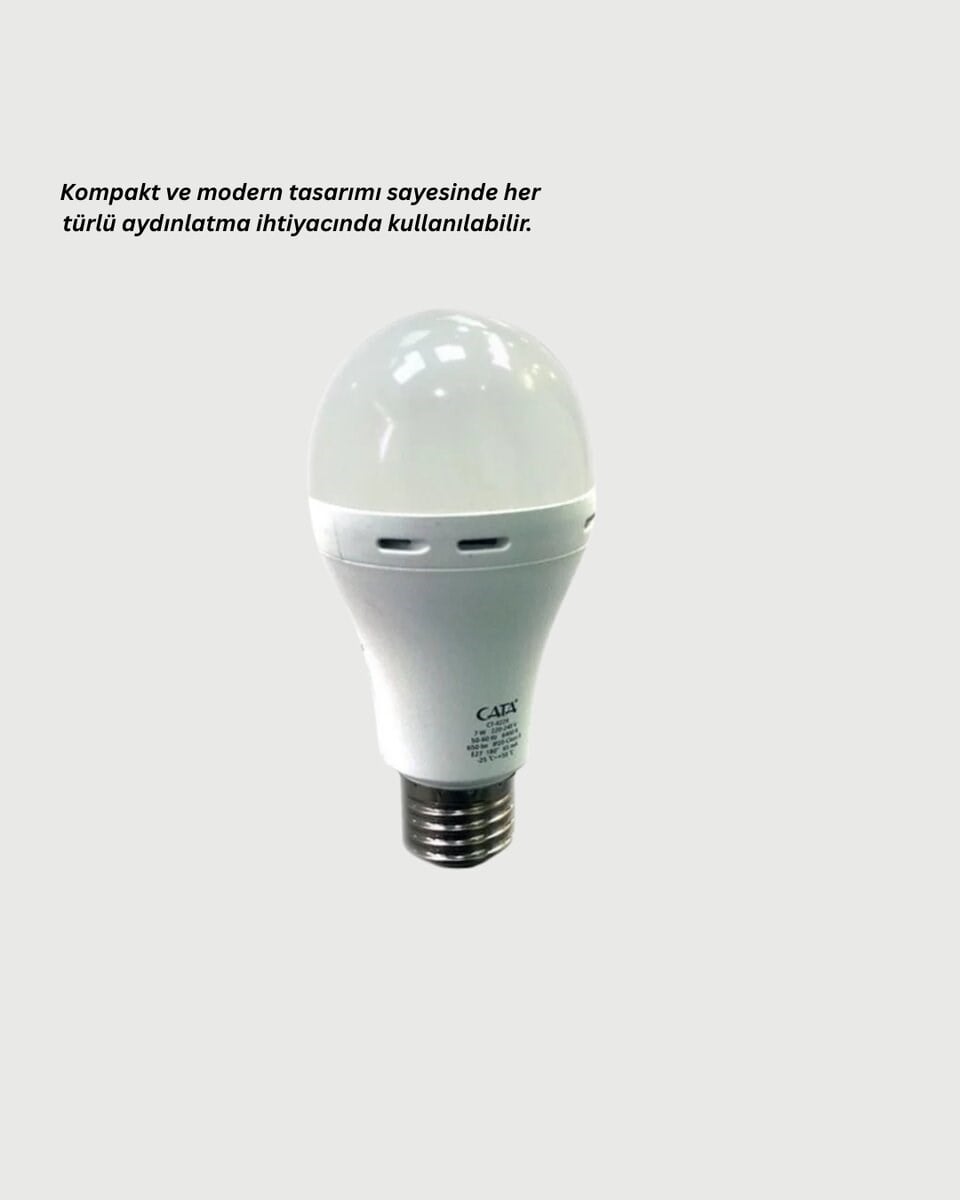 Acil Durumlar İçin Şarjlı LED Ampul 6400K Soğuk Beyaz 30 Watt Yeni Nesil