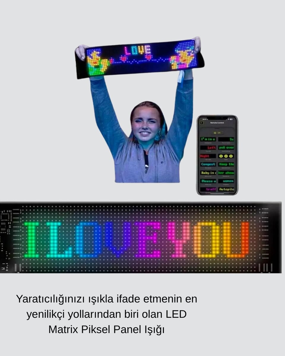 Akıllı LED Matrix Panel – USB Bağlantılı, Kaydırmalı Yazı ve Animasyon Desteği