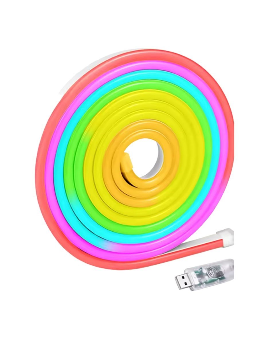 Akıllı RGB LED Neon Şerit Işık 3M USB Bağlantılı Uzaktan Kumanda ve Mobil Uygulama Kontrolü