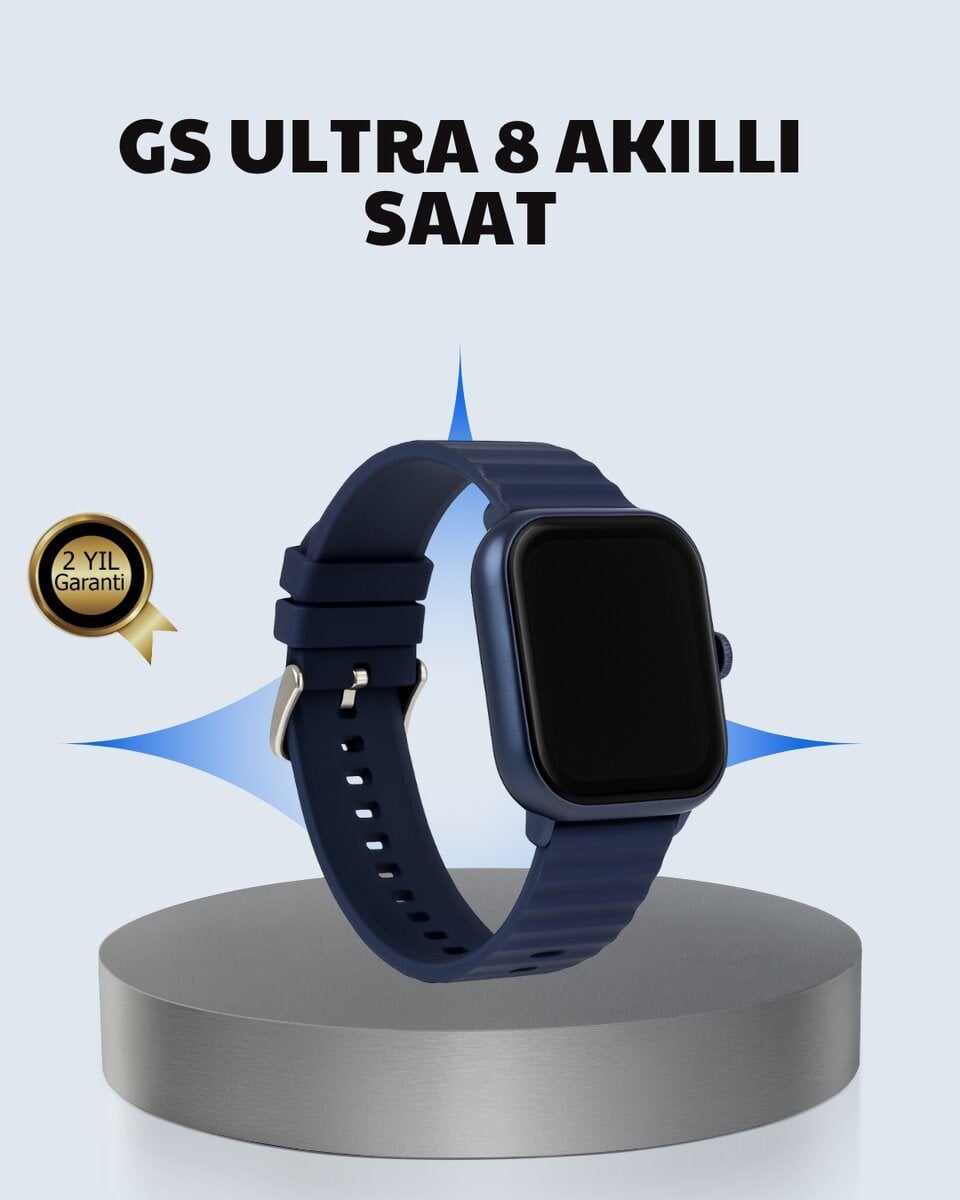 Akıllı Saat 360 mAh Çoklu Spor Modlu Lacivert Siyah Kordon