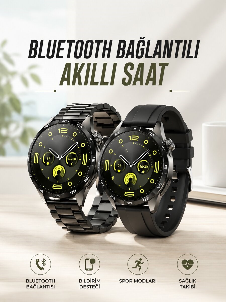 Akıllı Saat Sesli Görüşme, NFC Uyumlu, Bildirim Görme ve Uyku ve Sağlık Takibi