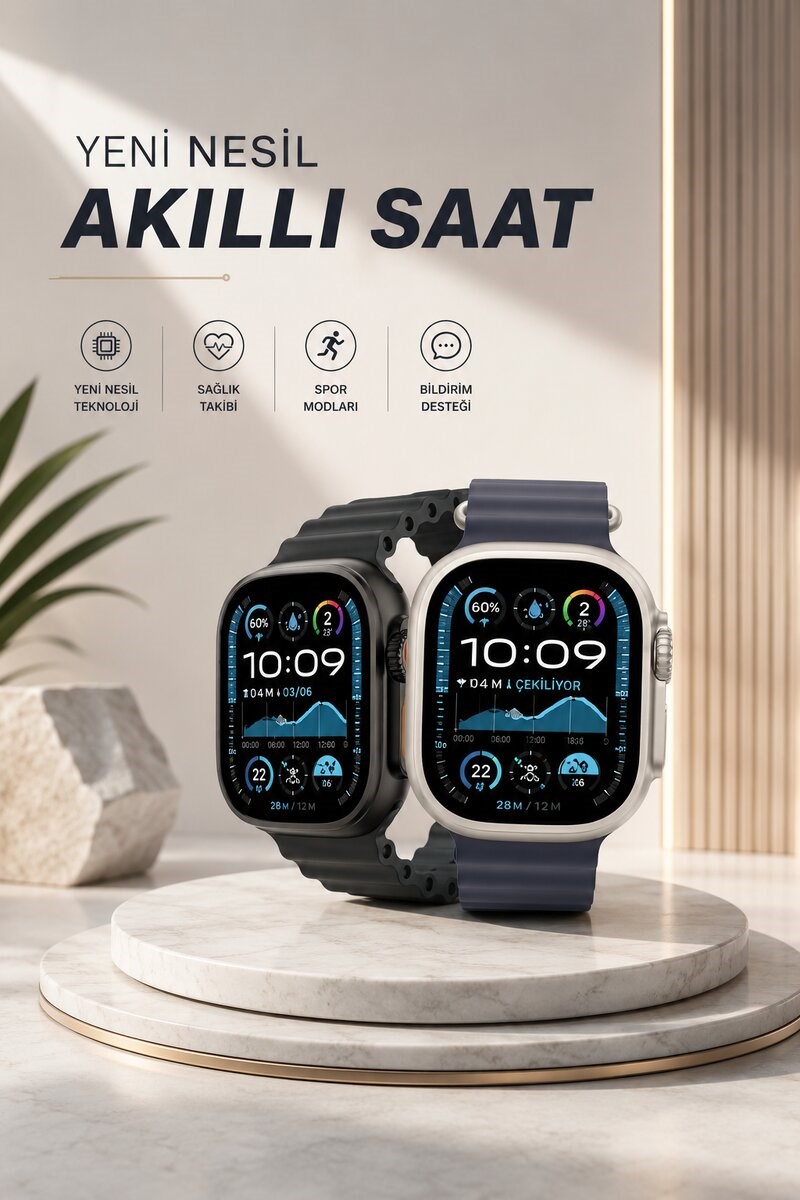 Akıllı Saat Sesli Görüşme Titreşimli GPS Bağlantısı Müzik Dinleme Sosyal Medya Bildirimleri