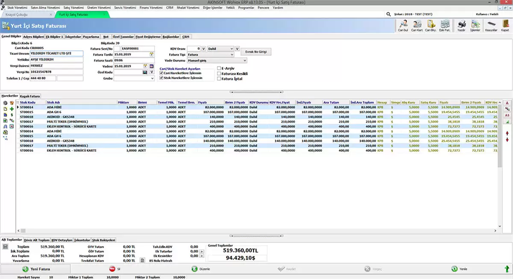 AKINSOFT WOLVOX SAHA SATIŞ PROGRAMIAkınsoft Ön Muhasebe Programı SatışAkınsoft