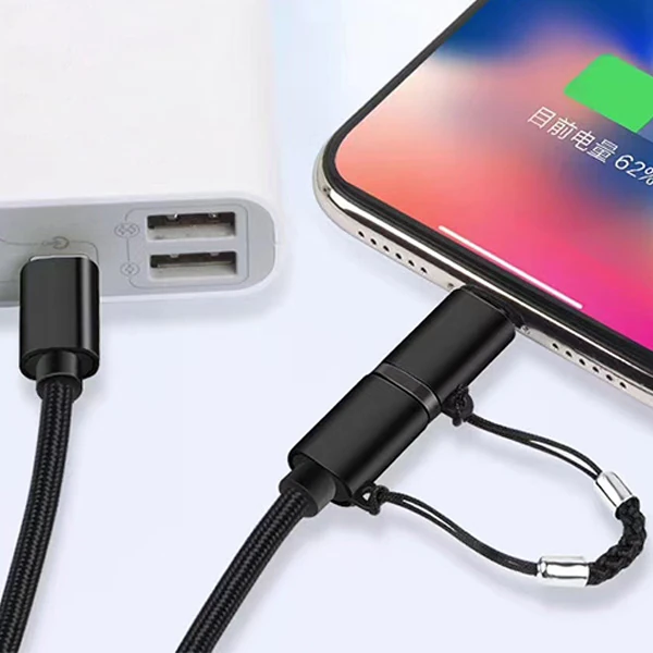 ALLY  2in1 USB Type C 60W Hızlı Şarj PD Kablosu+iPhone Başlık USB Kablo-(1903)