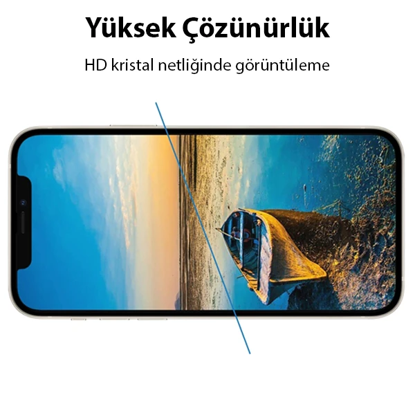 Ally  iPhone 13 Pro Max 6.7 9D Full Tempered Cam Ekran Koruyucu-(1903)