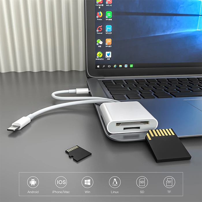 ALLY  NK-101YST PRO Type-c/Lightning to SD-TF Kart Çevirici Adaptör-(1903)