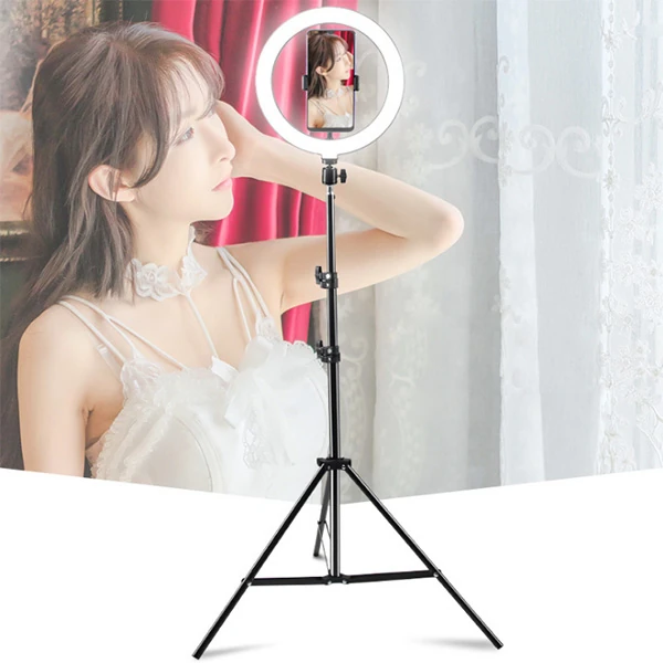 ALLY 10 İnch  Halka Led Tripod(1.30M)Youtuber Video Selfie Stüdyo Makyaj Işığı-(1903)