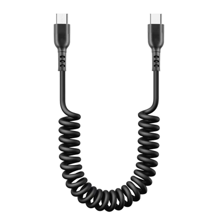 ALLY 15 M Pd 60W Geri Çekilebilir Yaylı Kablo Hızlı Şarj Dirseği Tip-C'den Tip-C'ye Veri Kablosu-(1903)