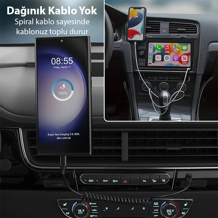 ALLY 15 M Pd 60W Geri Çekilebilir Yaylı Kablo Hızlı Şarj Dirseği Tip-C'den Tip-C'ye Veri Kablosu-(1903)