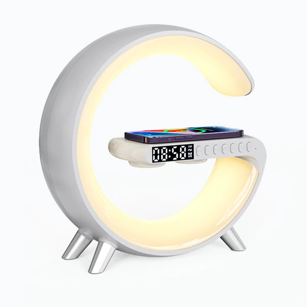 Ally 15W Kablosuz Şarj Standlı Bluetooth hoparlör RGB Gece Lambası-(1903)