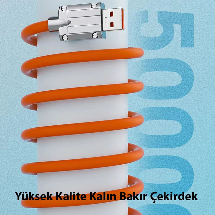 ALLY 180° Dönebilen USB To iPhone Lightning 6A Hızlı Şarj Kablosu 1 Metre-(1903)