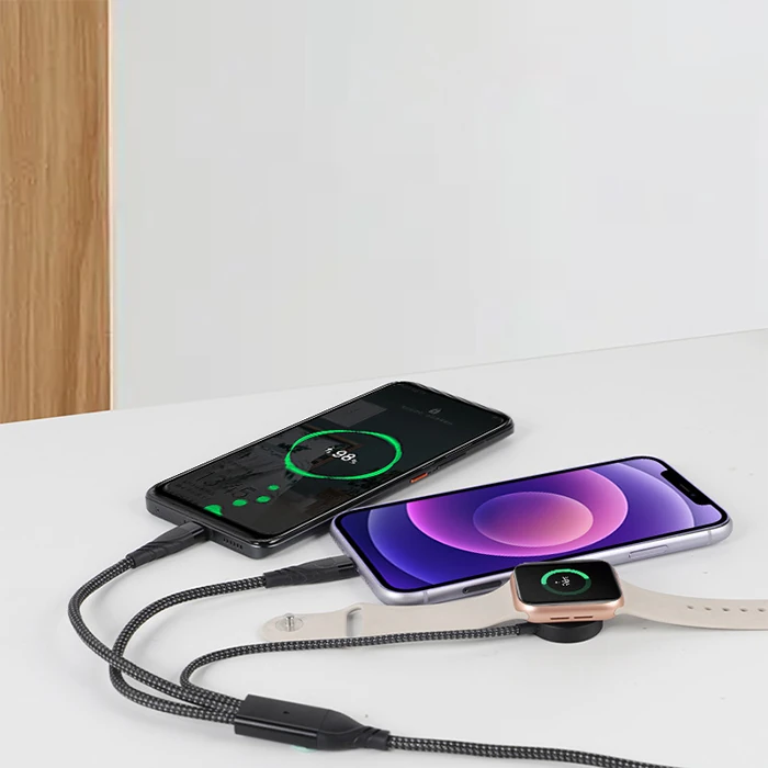 Ally 2x Type-c 100W-27W + Apple Watch İçin Type-c Şarj Kablosu-(1903)