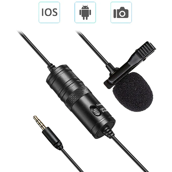 ALLY 3.5MM Universal Lavalier Kablolu Yaka Mikrofonu 6 Metre-(1903)