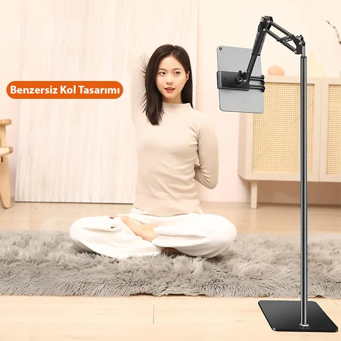 Ally 360 Derece Ayarlanabilir Teleskopik Metal Telefon - Tablet Tutucu Stand-(1903)