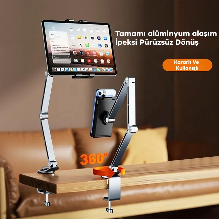 ALLY 360° Dönebilen Katlanır Masaüstü Tablet Ve Telefon Tutucu-(1903)