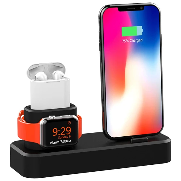 Ally 3in1 Charging Base İPhone+ İwatch+ İPods Silikon Şarj Standı-(1903)