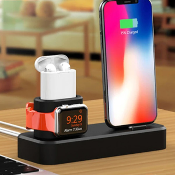 Ally 3in1 Charging Base İPhone+ İwatch+ İPods Silikon Şarj Standı-(1903)