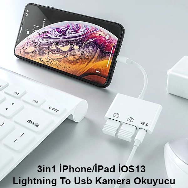 ALLY 3in1 İPhone/İPAD lightning To Usb Kamera Okuyucu-(1903)