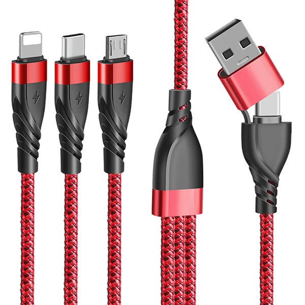 ALLY 3in1 Type-C + USB To Lightning + Type-c + Micro Usb Şarj ve Data Kablosu-(1903)