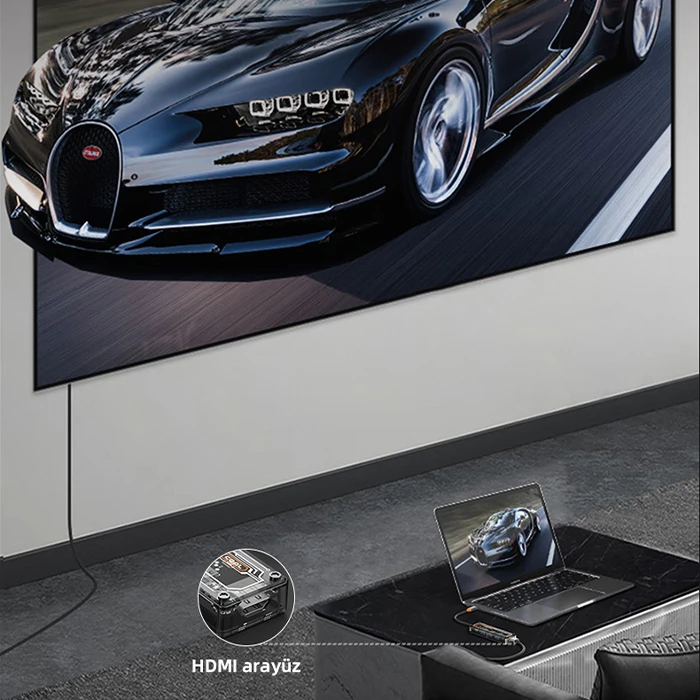 ALLY 5in1 Type-c To USB3.0 + USB2.0 + Type-c PD 100W + HDMI + Ethernet Çoğaltıcı Transparan Hub-(1903)