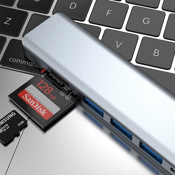 Ally 7in1 USB 3.1 HDMI 4K 30HZ 2K 1080P Type-C HUB Adaptör Dönüştürücü-(1903)