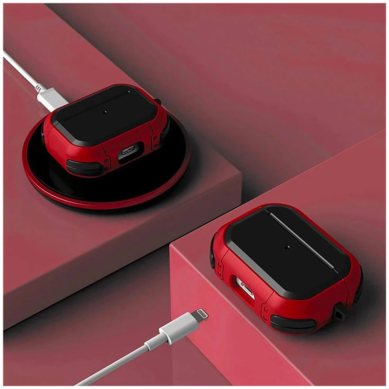 ALLY AirPods Pro Anti-Drop Kancalı Darbe Emici Kulaklık Kılıfı-(1903)