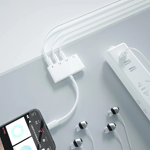 ALLY Andriod Usb Type C 4in1 Otg Ses Adaptörü Çift DC 3.5MM Jack-(1903)